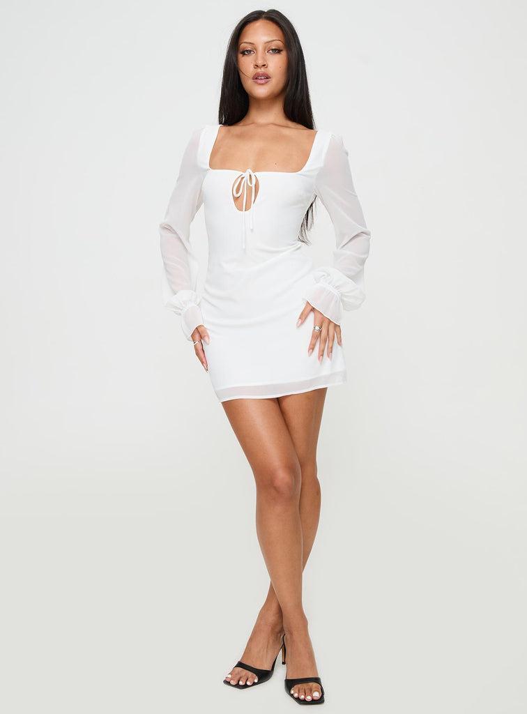 Bayford Long Sleeve Mini Dress White Product Image