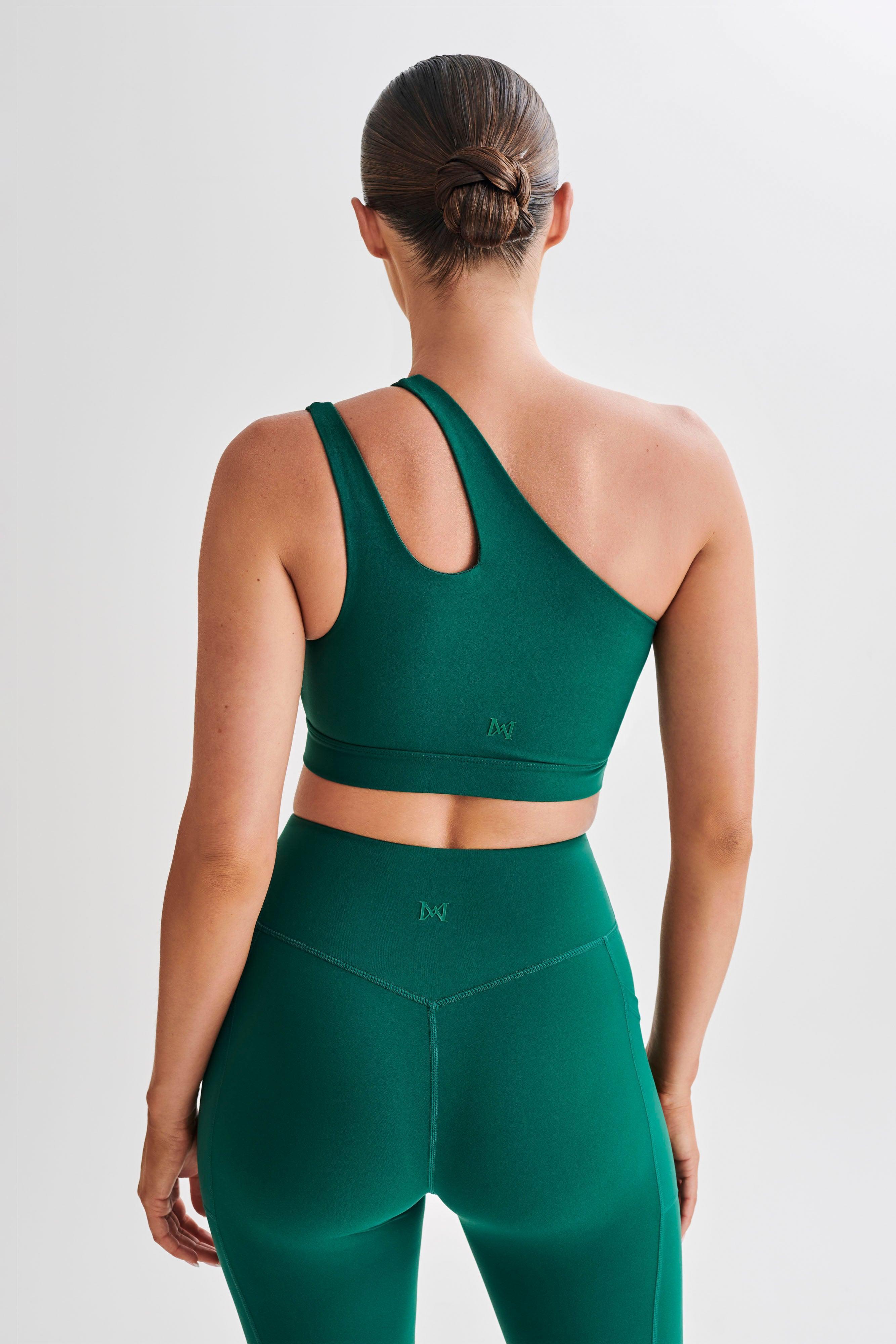 Floyd One Shoulder Crop Top - Green Product Image