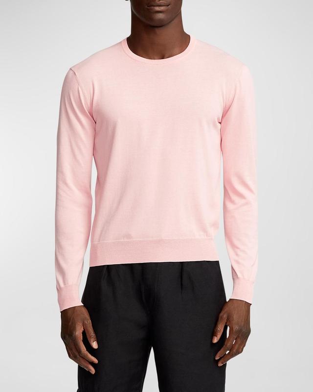 Mens Cotton Crewneck Long-Sleeve Sweater Product Image