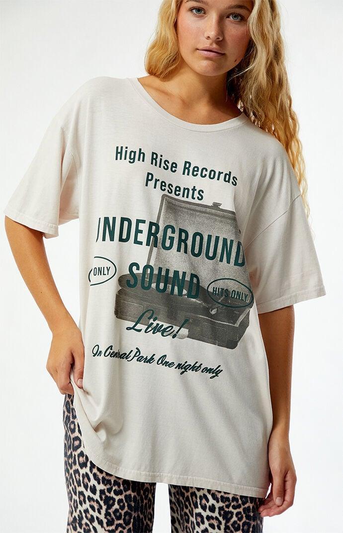 Women's High Rise Records Tonal Oversized T-Shirt Product Image