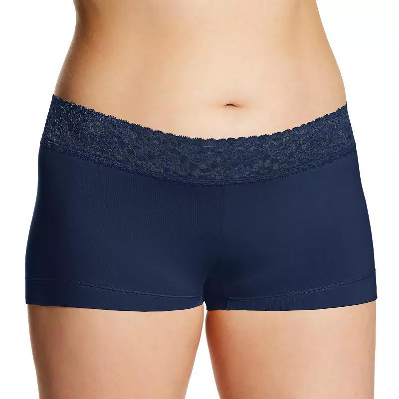 Maidenform Dream Cotton Lace-Trim Boyshort Underwear 40859, Womens, Blue Product Image