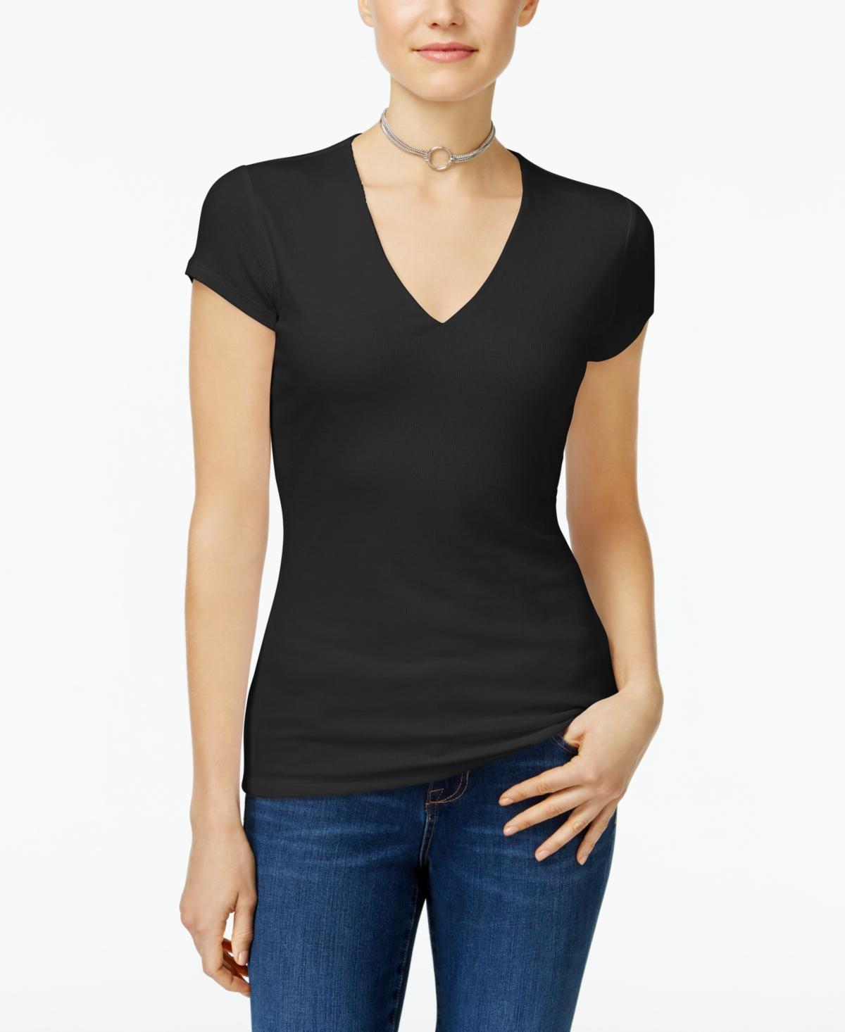 I.n.c. International Concepts Womens Ribbed V-Neck Top, Created for Macys Product Image