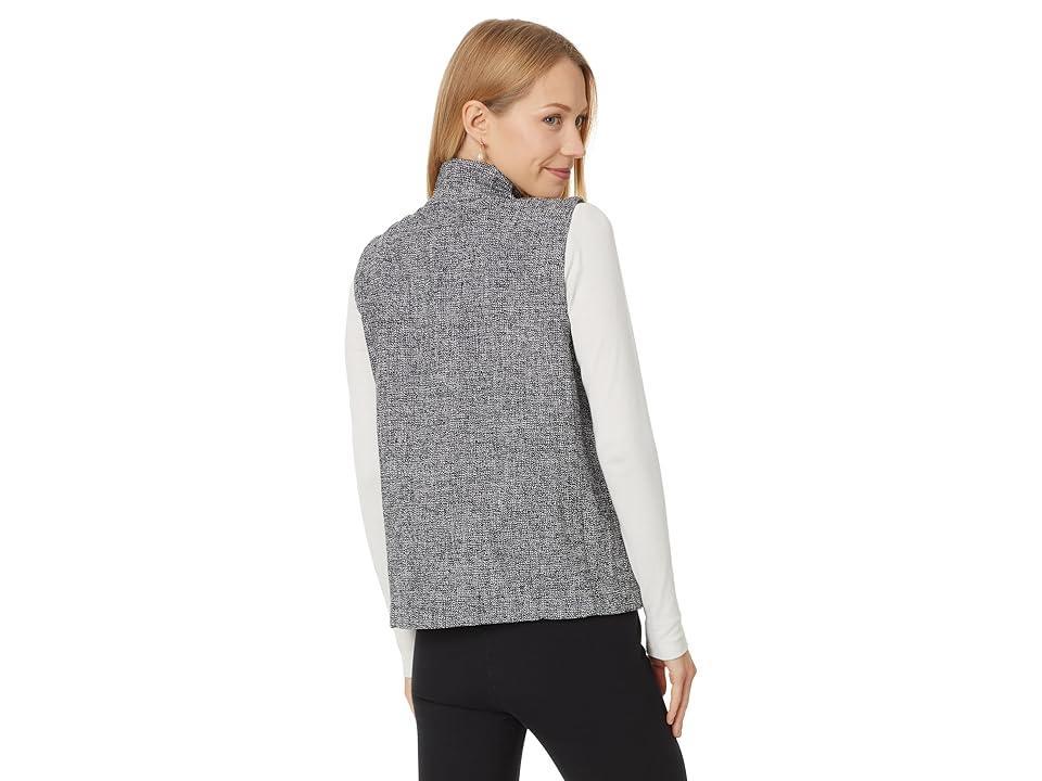 Eileen Fisher Stand Collar Vest White) Women's Clothing Product Image