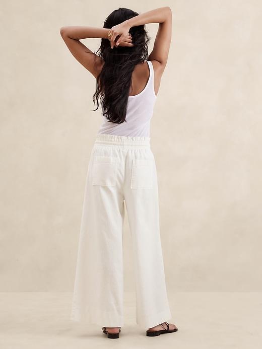 Hemp-Cotton Wide-Leg Paperbag Pant Product Image