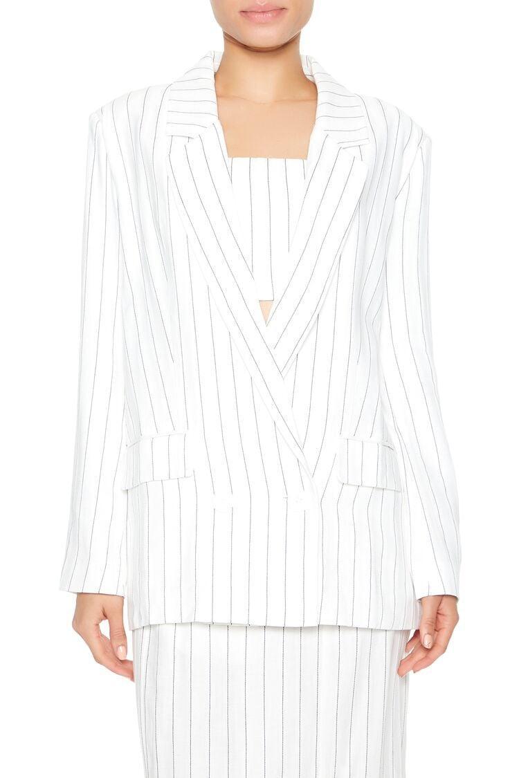 Notched Pinstriped Blazer | Forever 21 Product Image