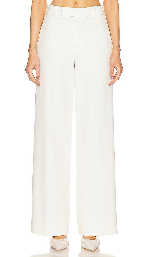 Womens Cotton-Blend High-Rise Wide-Leg Pants Product Image