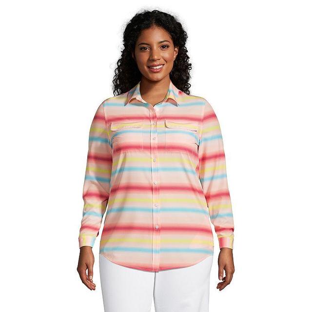 Plus Size Lands End Commuter Boyfriend Tunic Shirt, Womens Product Image