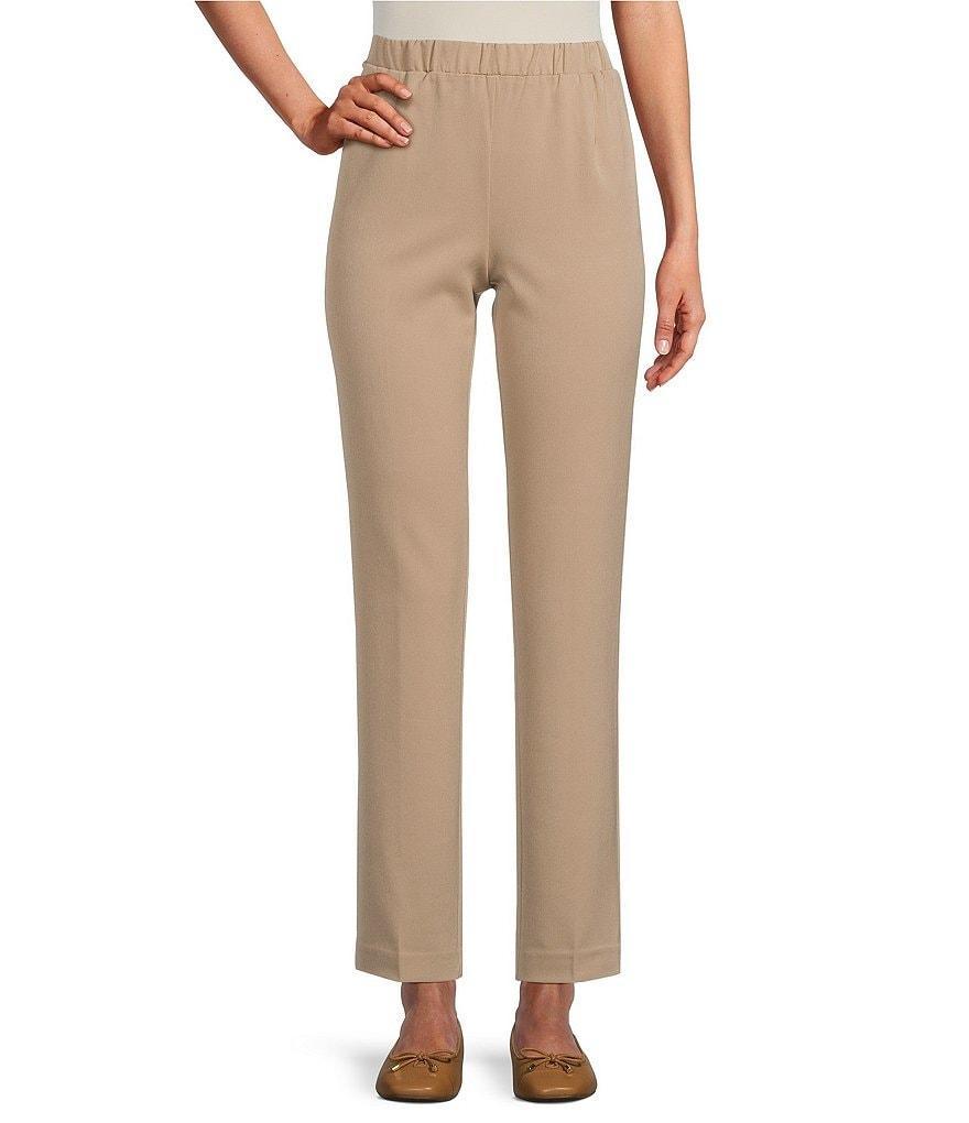 Allison Daley Petite Size City Stretch Elastic Waist Straight Leg Pocketed Pull-On Pants Product Image