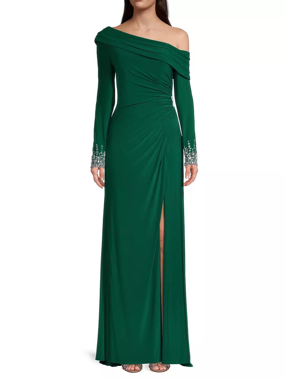 Asymmetrical Jeweled Gown Product Image