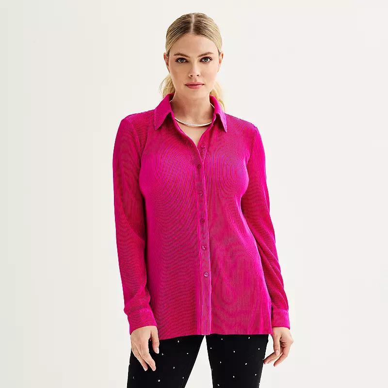 Womens INTEMPO Relaxed Accordion Shirt Product Image