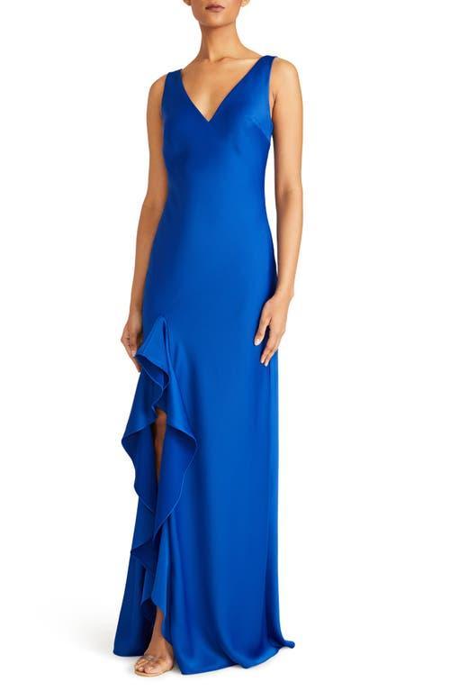 ML Monique Lhuillier Ashlynn Ruffle Satin Gown Product Image