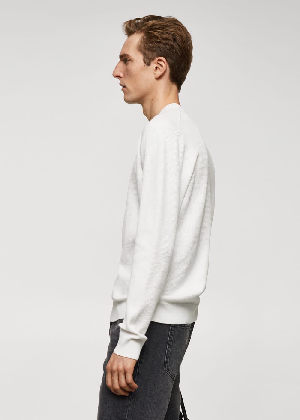 MANGO MAN - Structured cotton sweater whiteMen Product Image