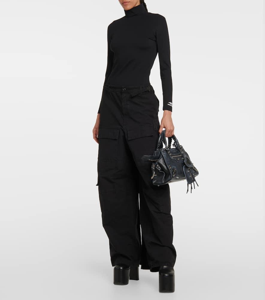 BALENCIAGA Apron Cotton Cargo Maxi Skirt In Black Product Image