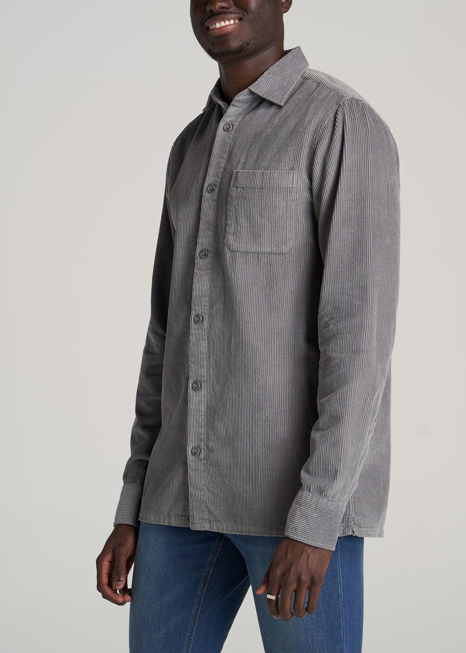 LJ&S Corduroy Overshirt for Tall Men in Limestone Male Product Image