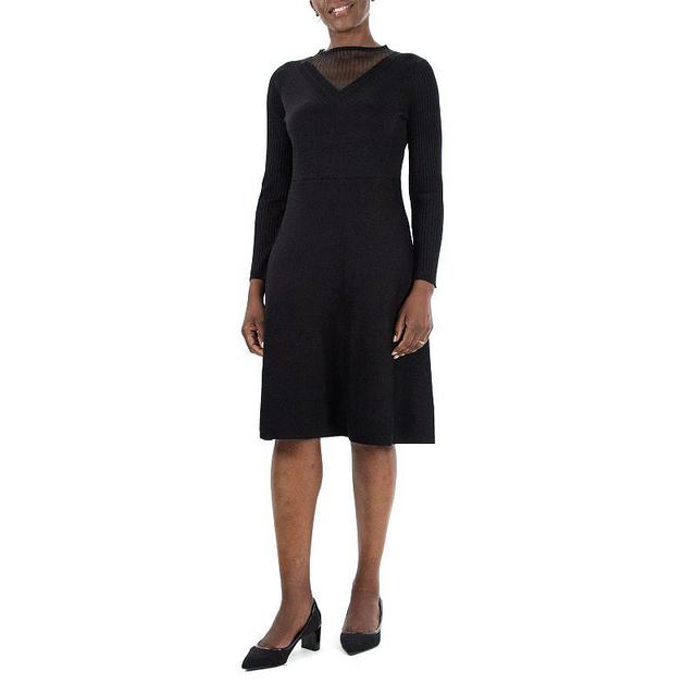 Womens Nina Leonard Mockneck Long Sleeve Sweater Dress Product Image