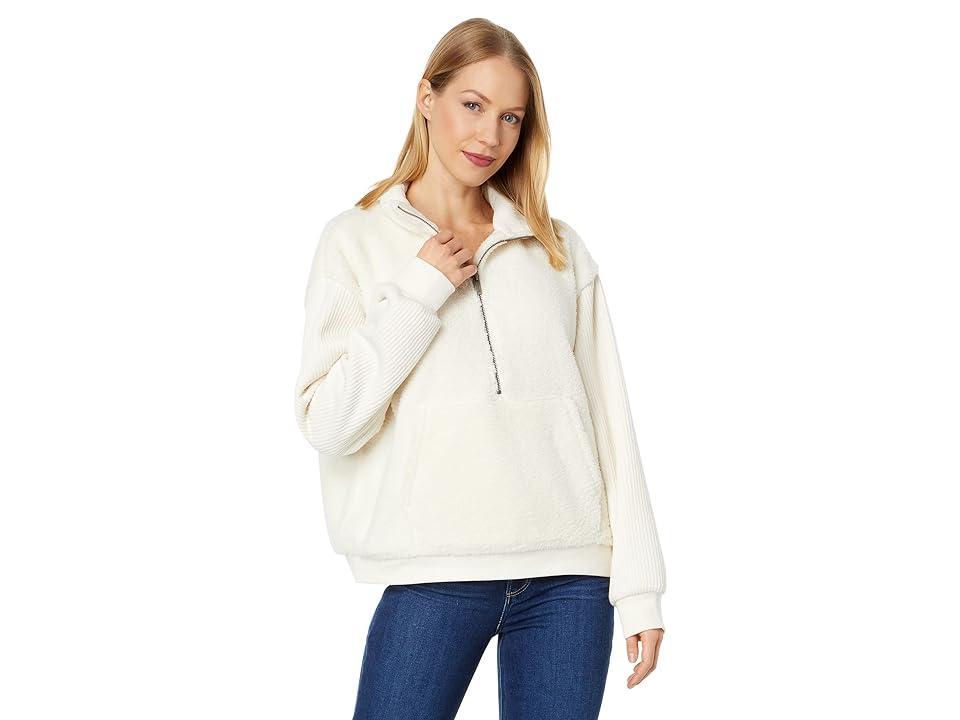 Splendid Lexi Sherpa 1/2 Zip (Marshmallow) Women's Clothing product image