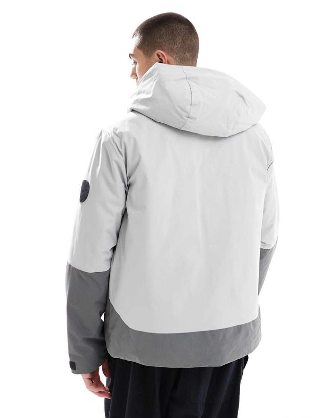 Jack & Jones color block windbreaker in gray  Product Image