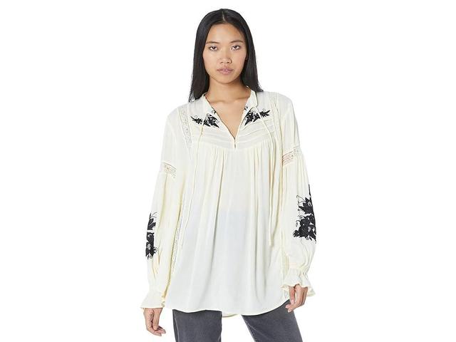 Free People Tusalossa Embroidered Top (Ivory Combo) Women's Clothing Product Image