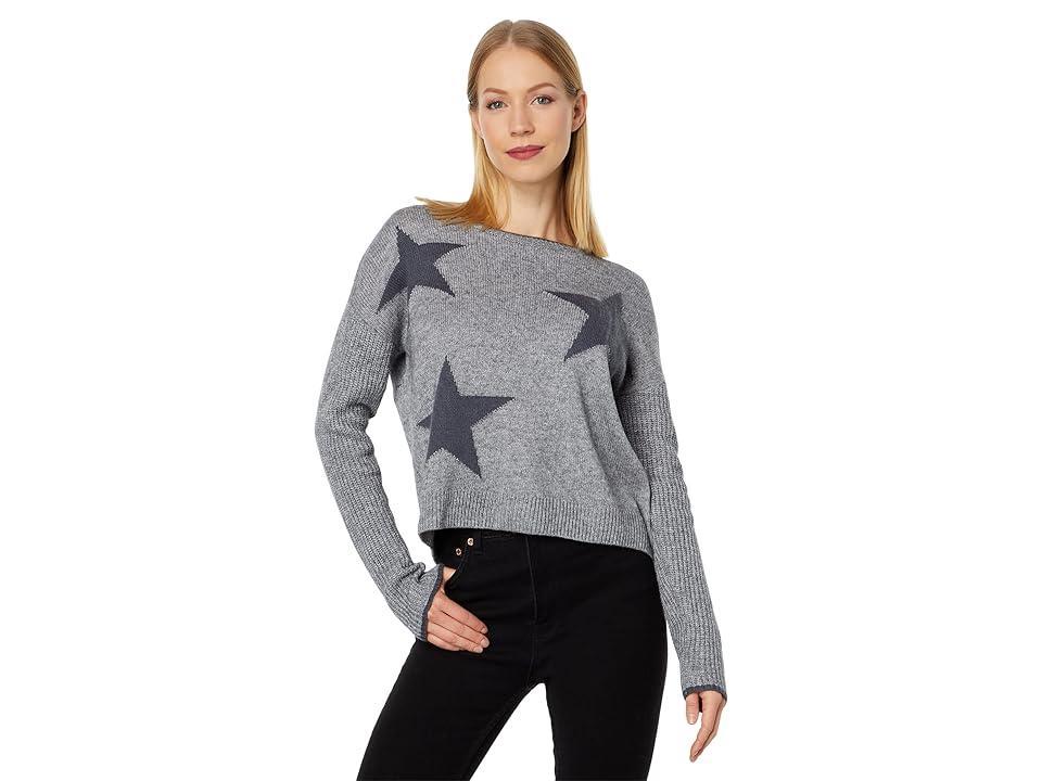 Splendid Francis Star Sweater (Mid Heather Grey) Women's Clothing Product Image