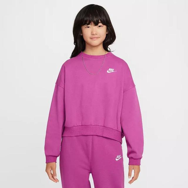 Girls 7-16 Nike Sportswear Club Fleece Crewneck Sweatshirt, Girls Pink Product Image