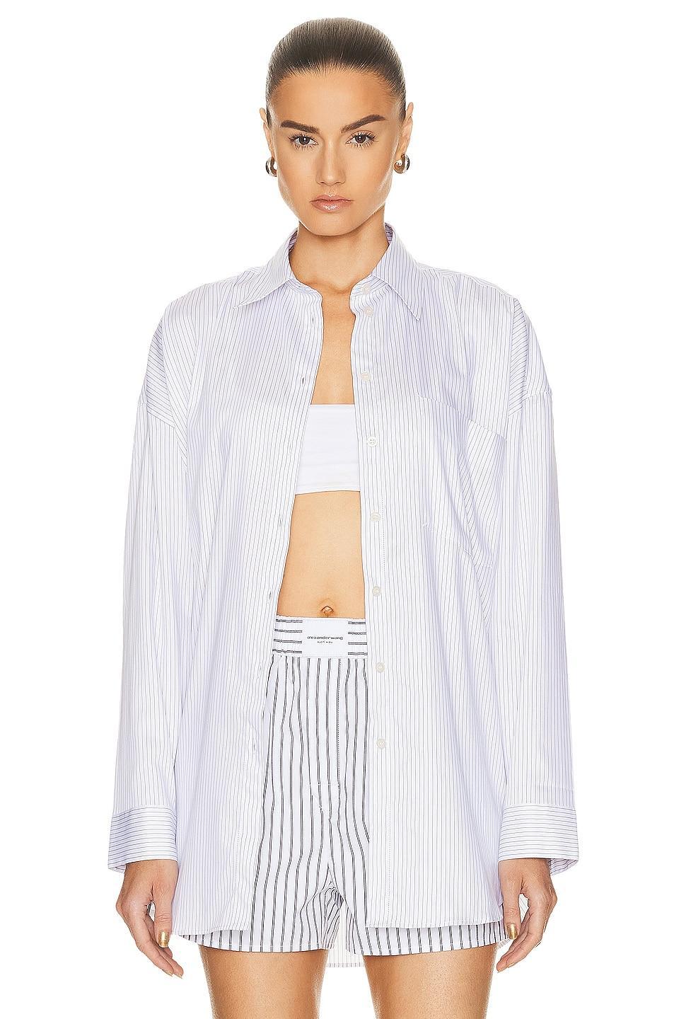 Acne Studios Button Up Top in White Product Image