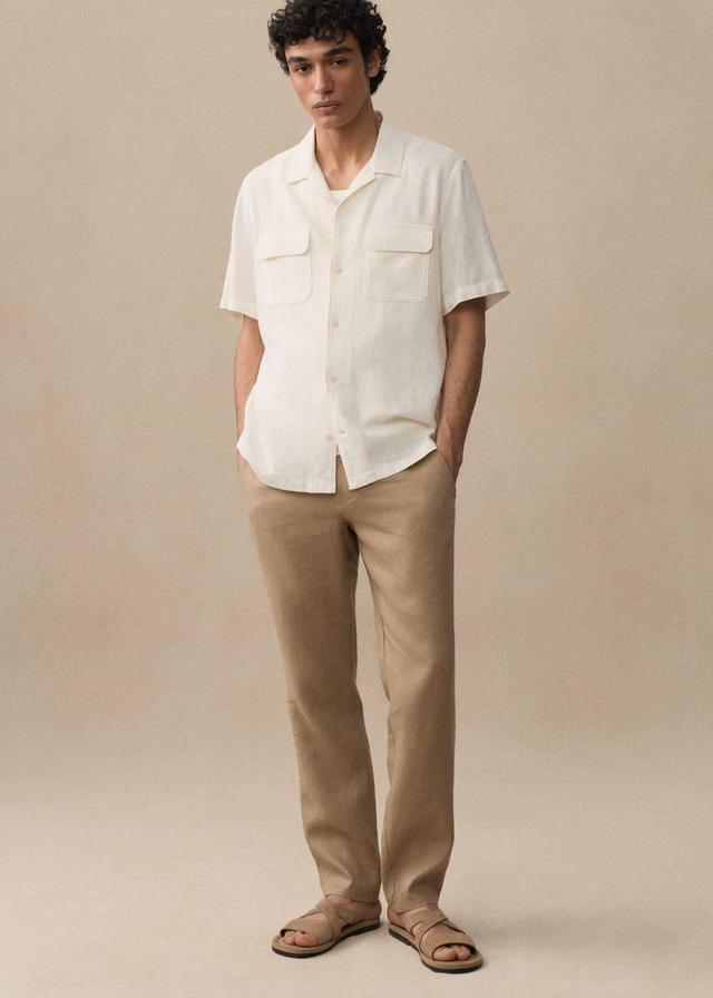 MANGO MAN - Slim-fit 100% linen pants beigeMen Product Image