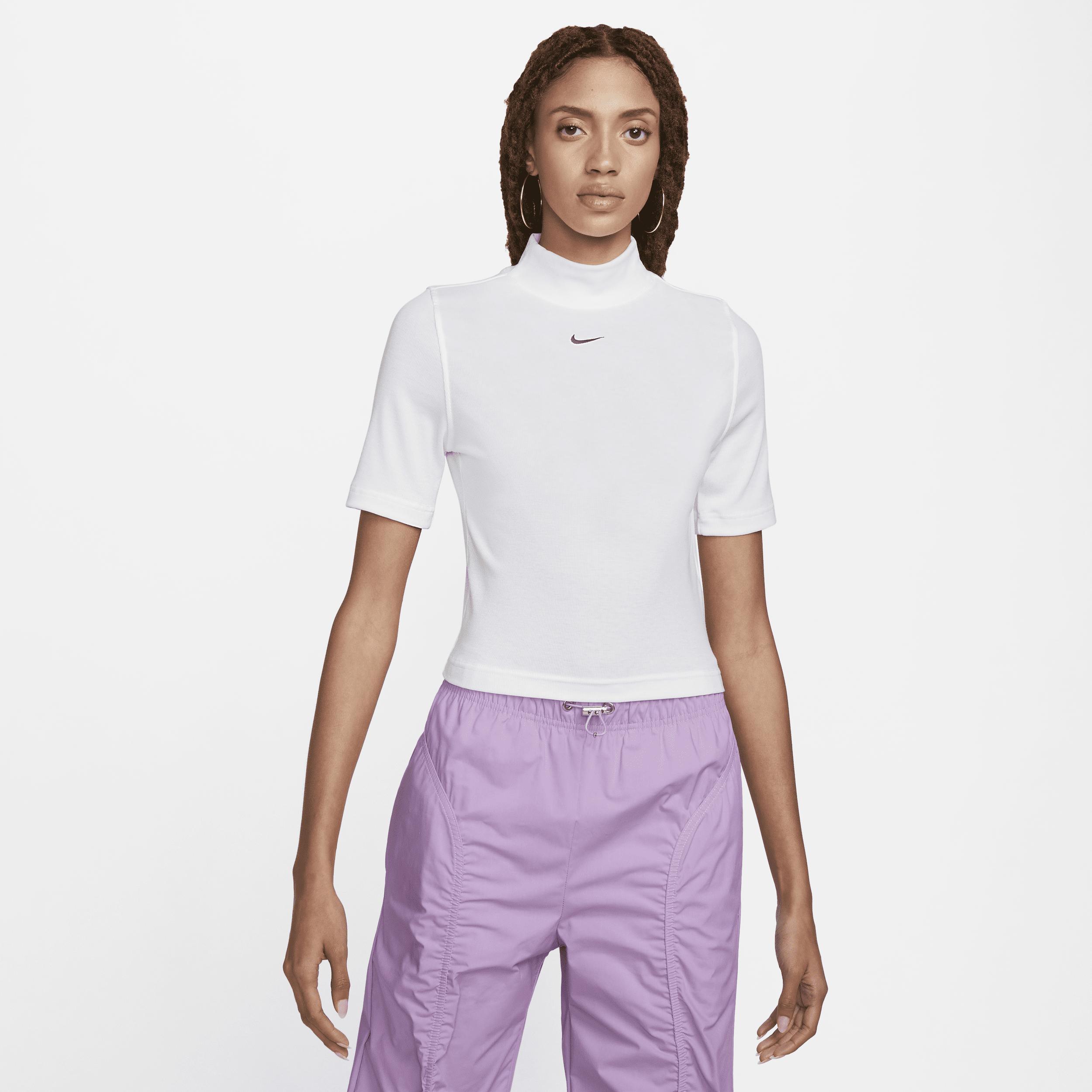 Womens Nike Sportswear Essentials Ribbed Mock-Neck Short-Sleeve Top Product Image