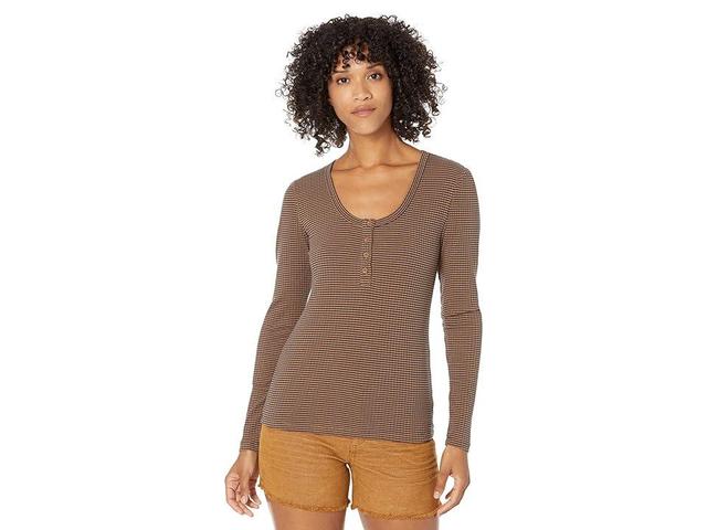 Carve Designs Emma Top (Cocoa Mini Stripe) Women's Clothing Product Image