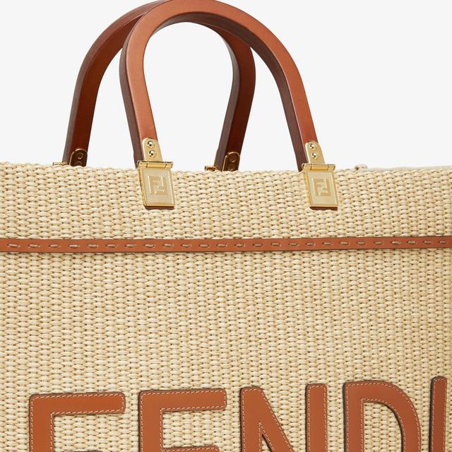 Fendi Sunshine MediumShopper in natural straw Product Image