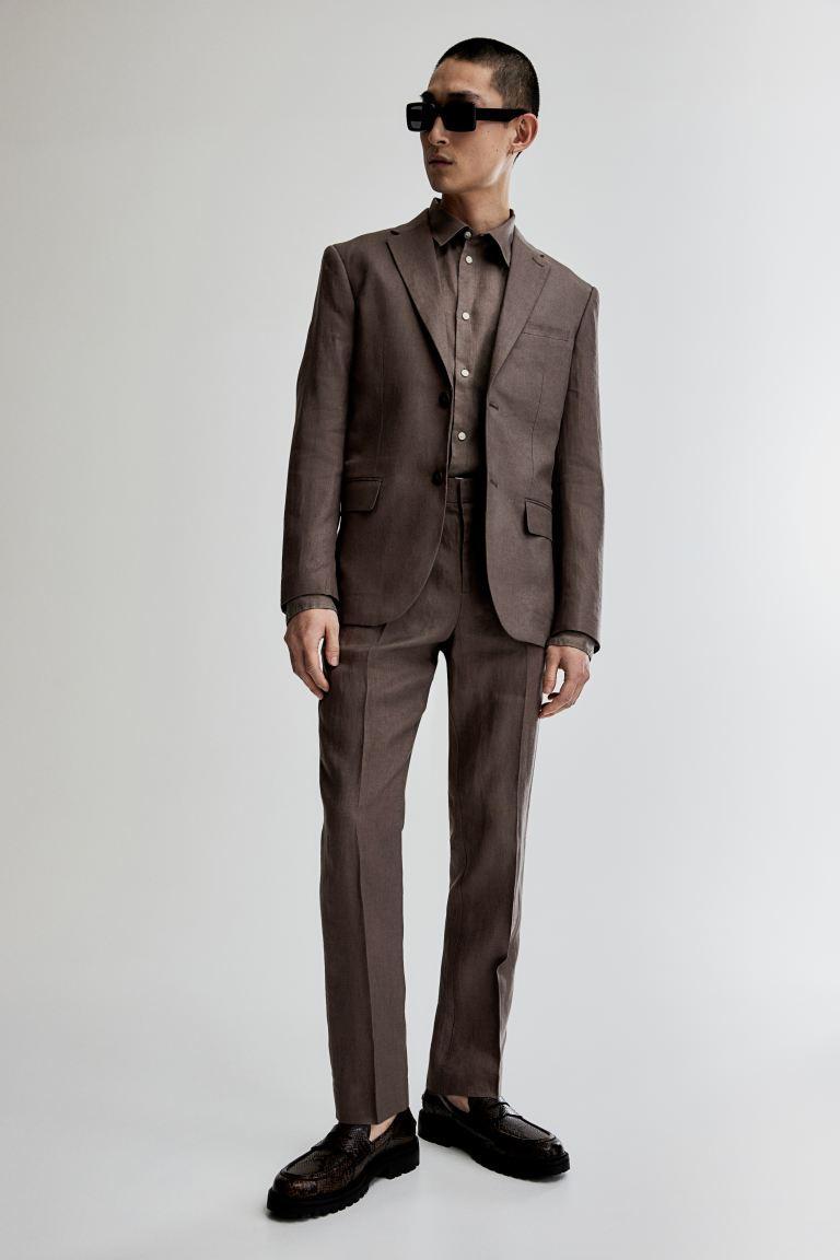 Slim Fit Linen Suit Pants Product Image