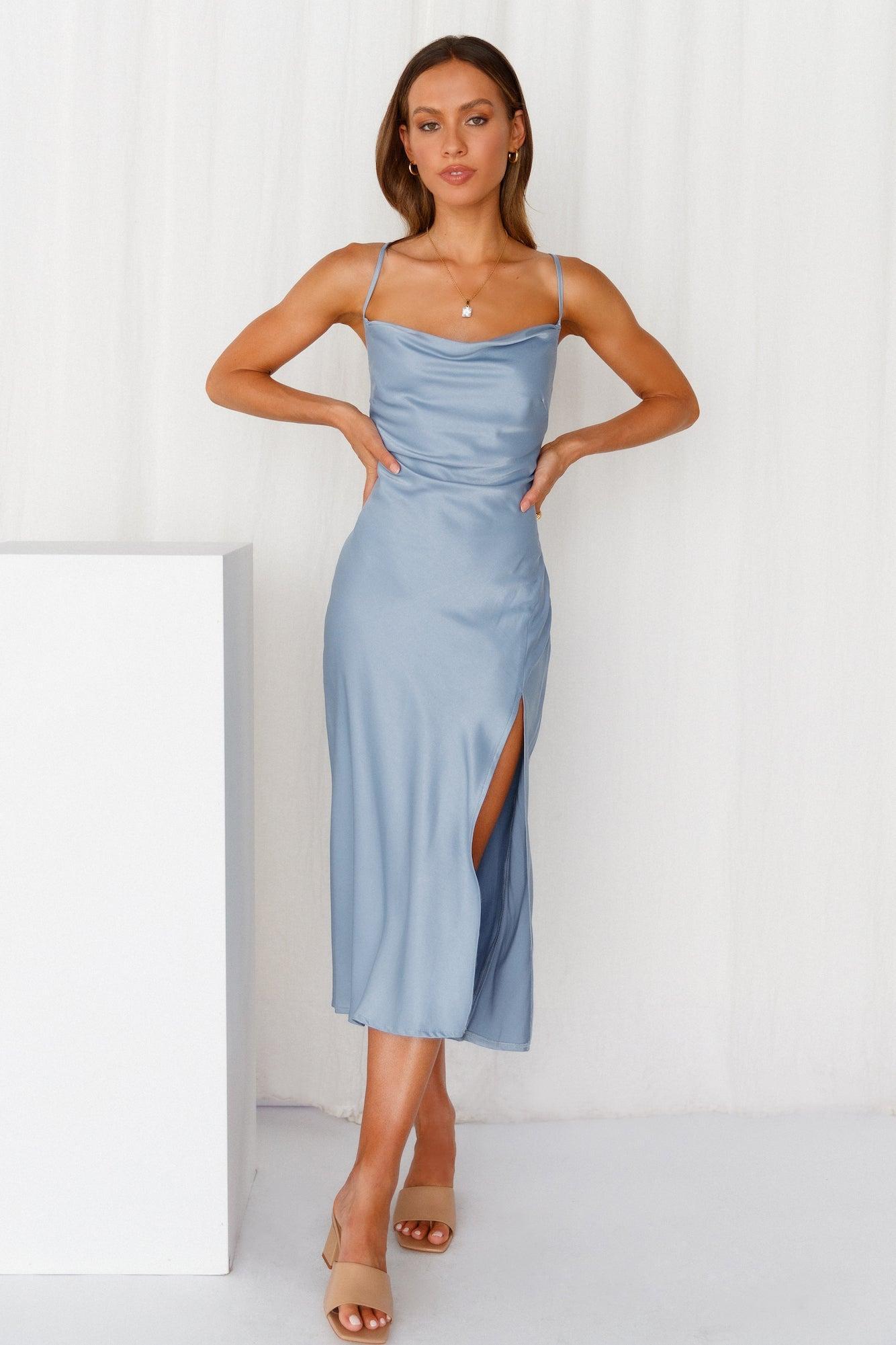 Drinks On Me Midi Dress Blue product image