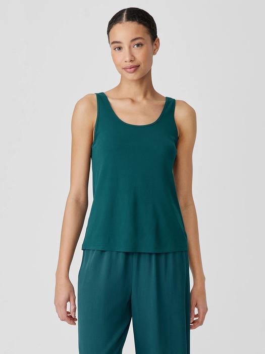 EILEEN FISHER Stretch Silk Jersey Scoop Neck Tankfemale Product Image