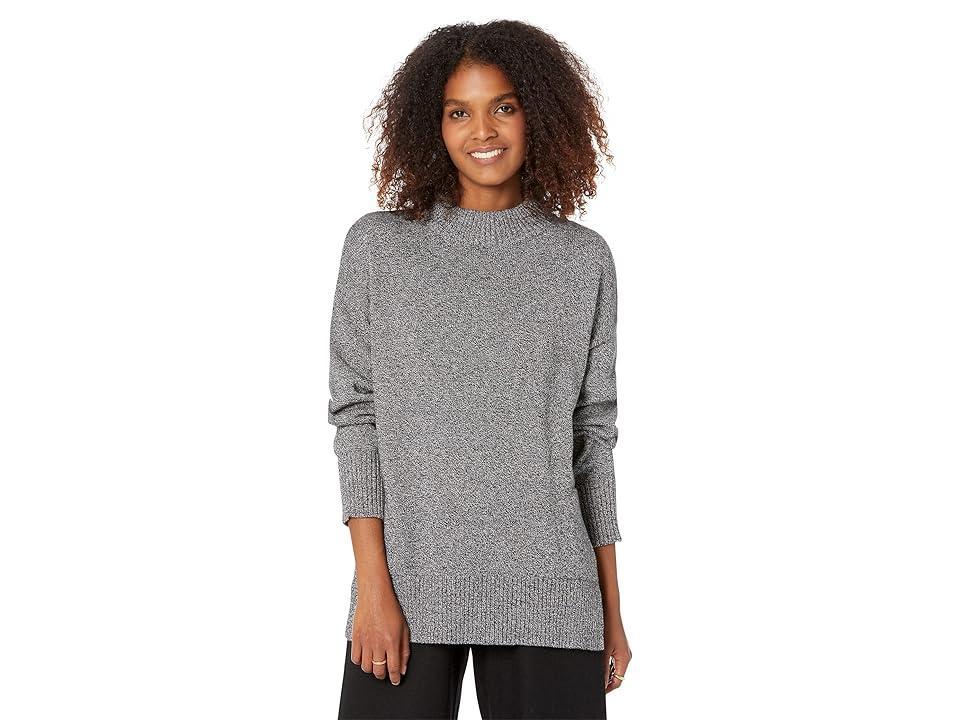 Elliott Lauren Cotton Cashmere Mock Neck Sweater with Side Pockets (Speckle) Women's Clothing product image