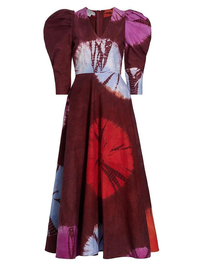 Womens Dami Hand-Dyed Puff-Sleeve Maxi Dress Product Image