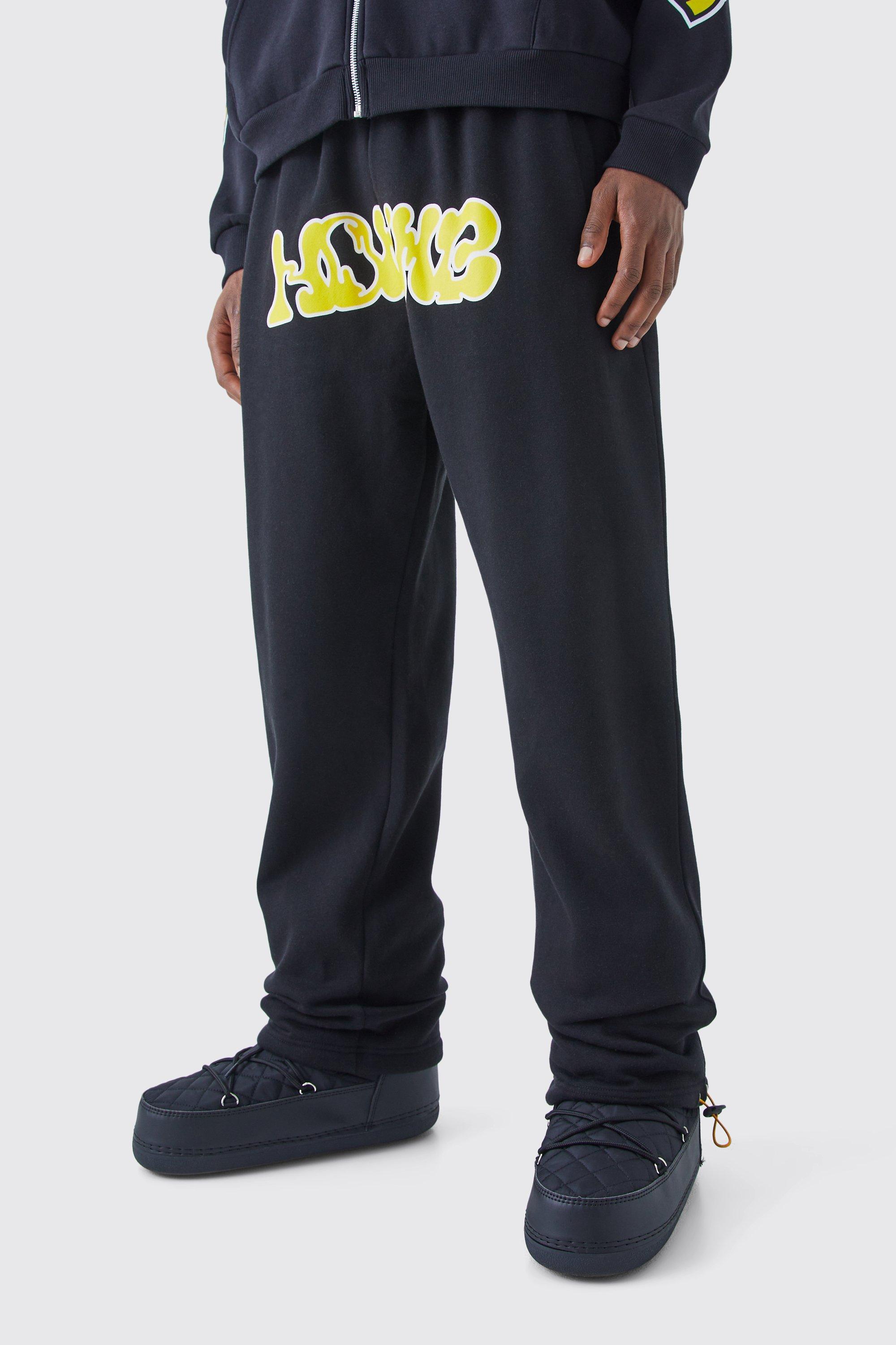 Oversized Tab Detail Homme Sweatpants | boohooMAN USA Product Image