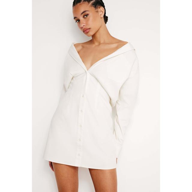 Womens Poplin Shirt Dress | Cloud White, Size 3XL | Good American by Khlo Kardashian Product Image