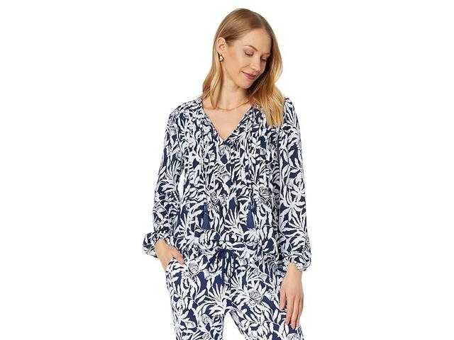 Lilly Pulitzer Marilina Long Sleeve Tunic (Low Tide Flocking To Paradise) Women's Clothing Product Image