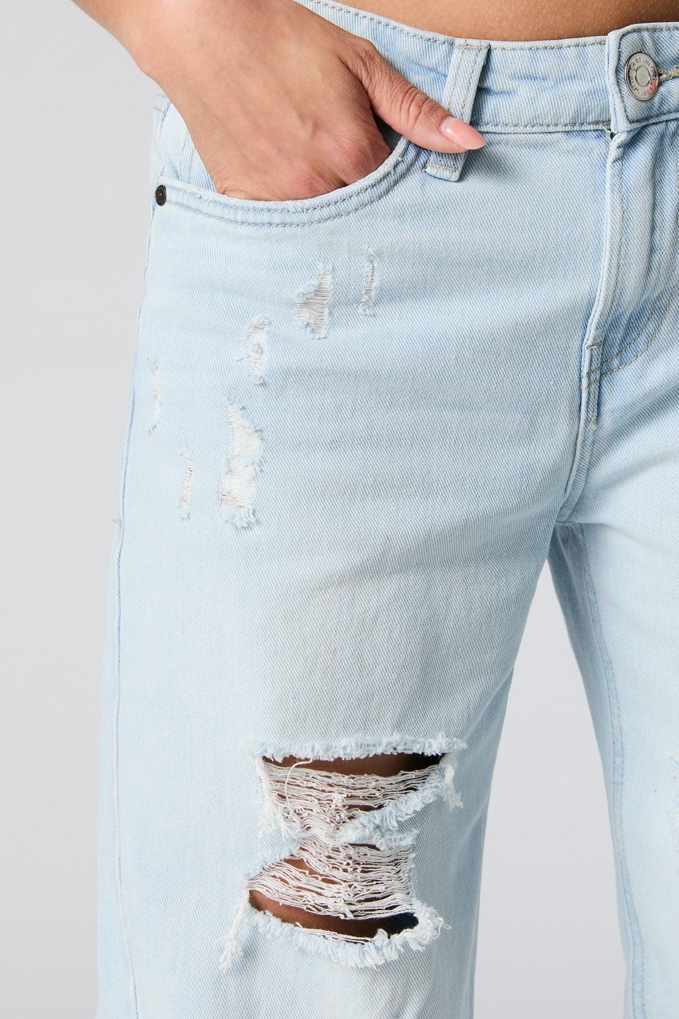 Light Wash Distressed Low Rise Skater Jean Female Product Image