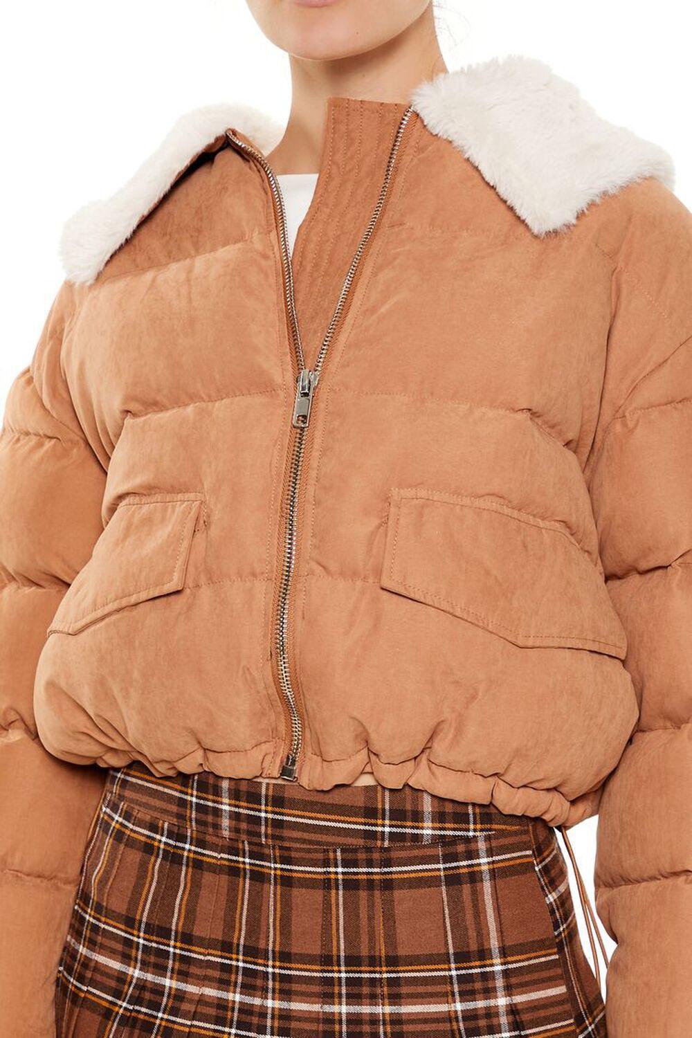 Faux Leather Puffer Jacket | Forever 21 Product Image