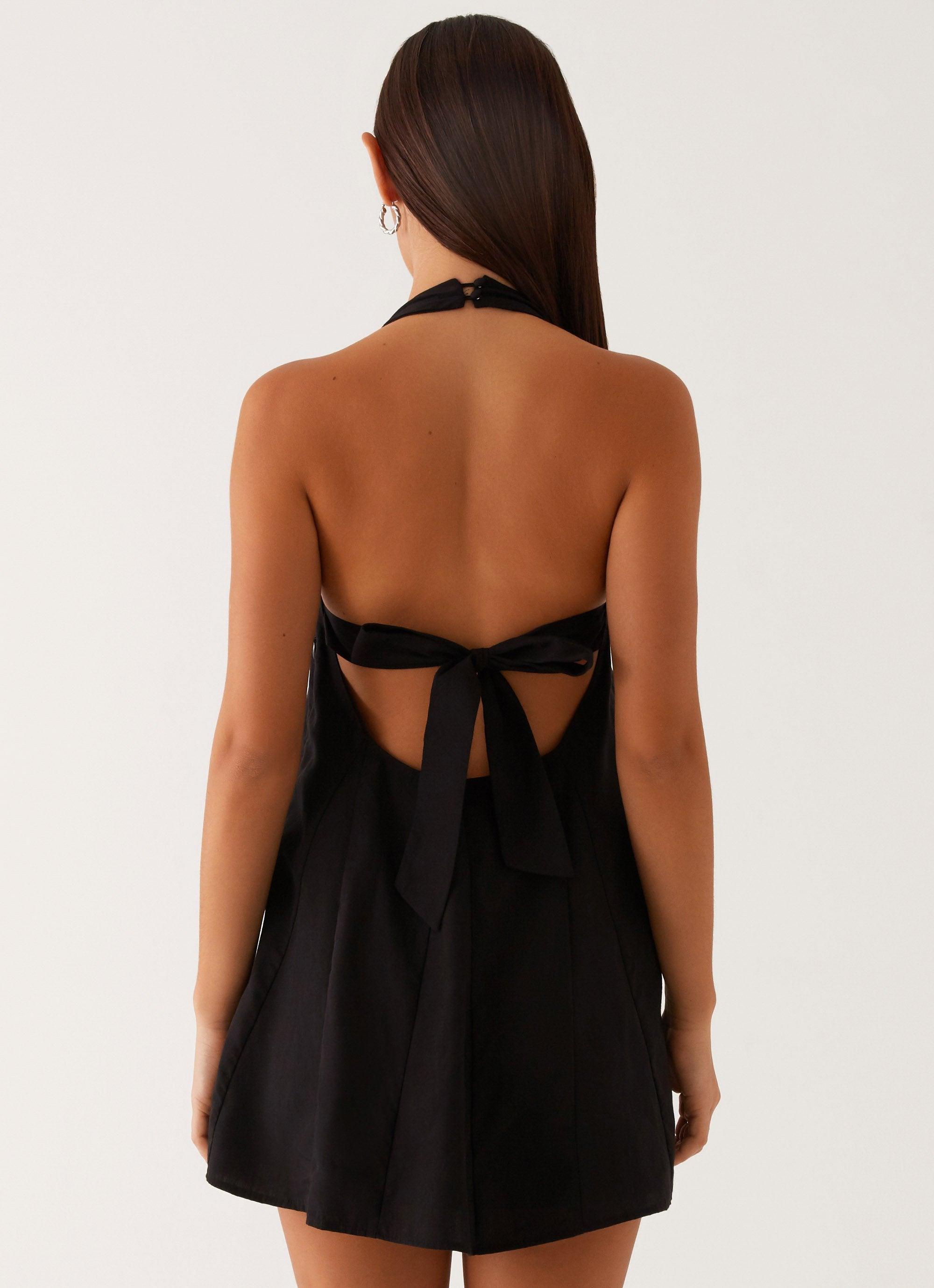 Avalon Halterneck Mini Dress - Black Product Image