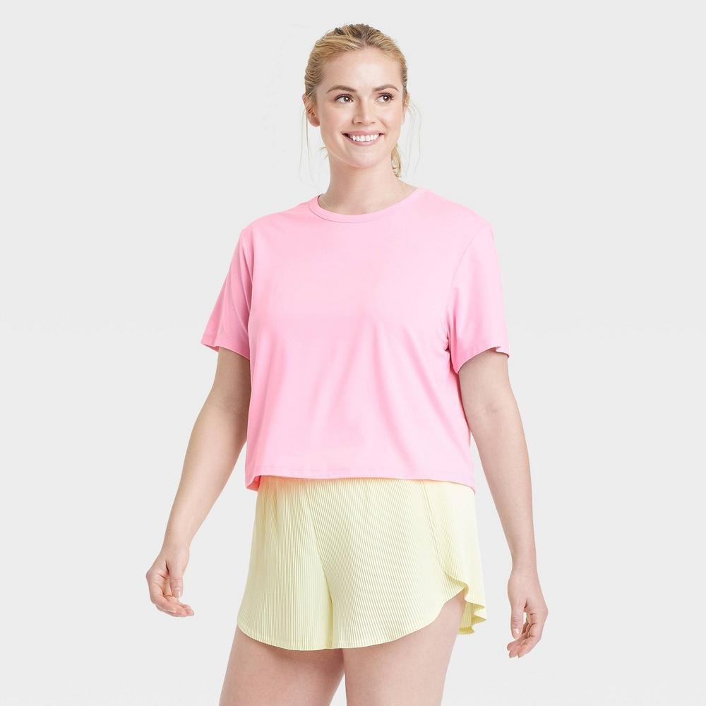 Womens Essential Crewneck Short Sleeve Top - All In Motion L Product Image