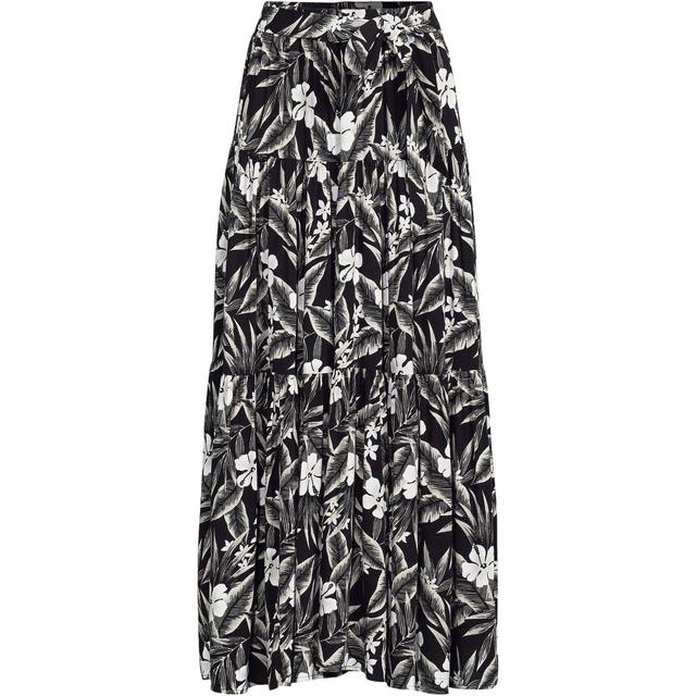 Womens Lands End Printed Flowy Tiered Maxi Skirt Product Image