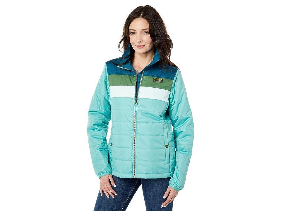 L.L.Bean Women's Mountain Classic Puffer Colorblock Jacket Storm Blue / Steel Blue Product Image