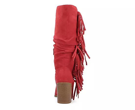 Journee Collection Womens Hartly Fringed Extra Wide Calf Dress Boot Product Image