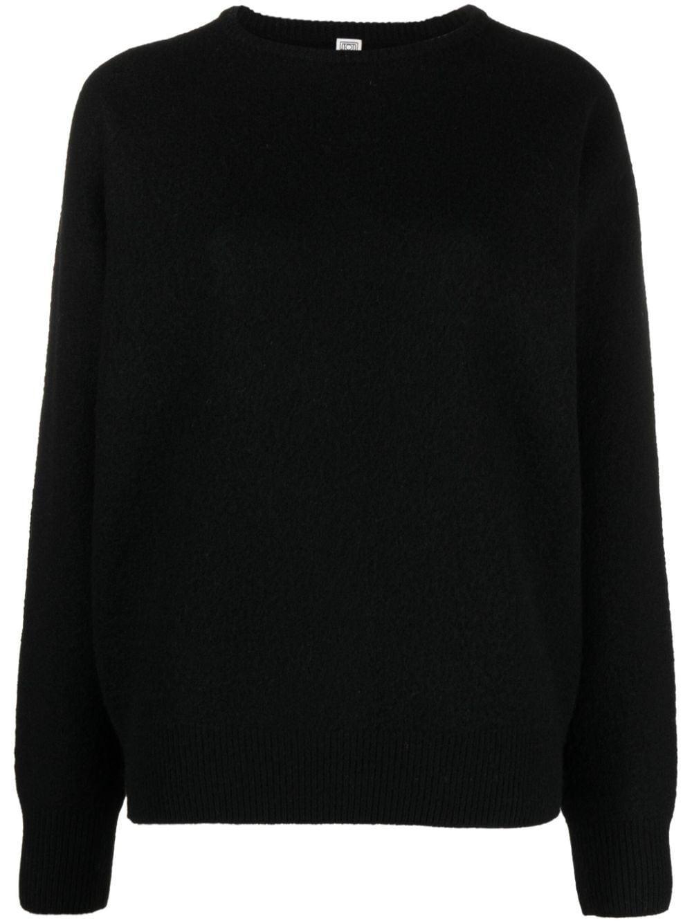 Crew-neck Wool Jumper In Black Product Image