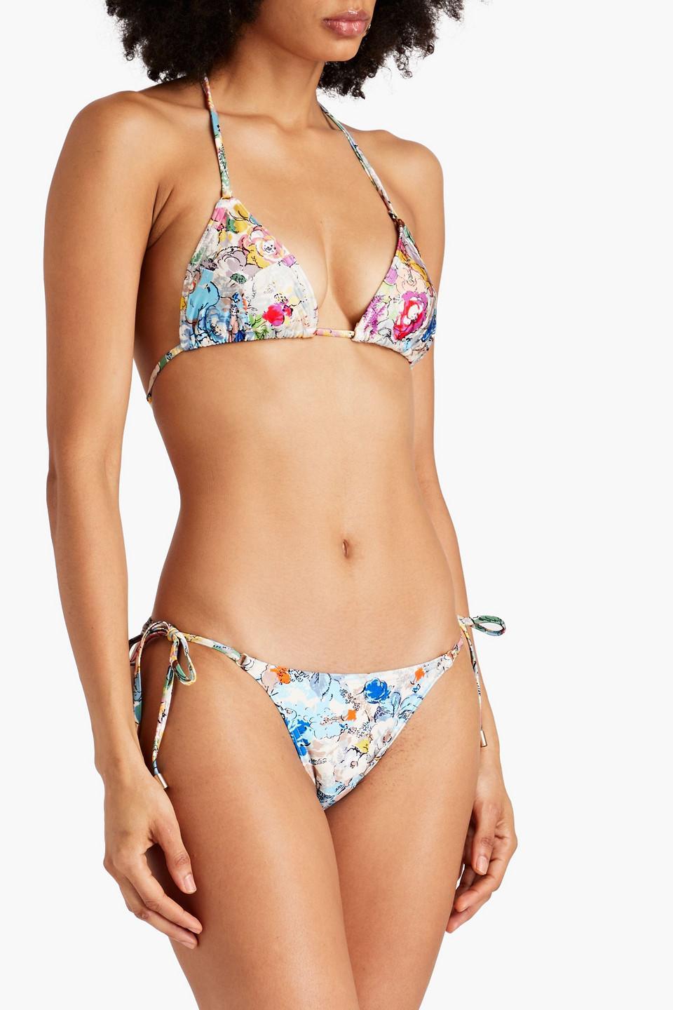 Floral-print Triangle Bikini In Multicolor Product Image