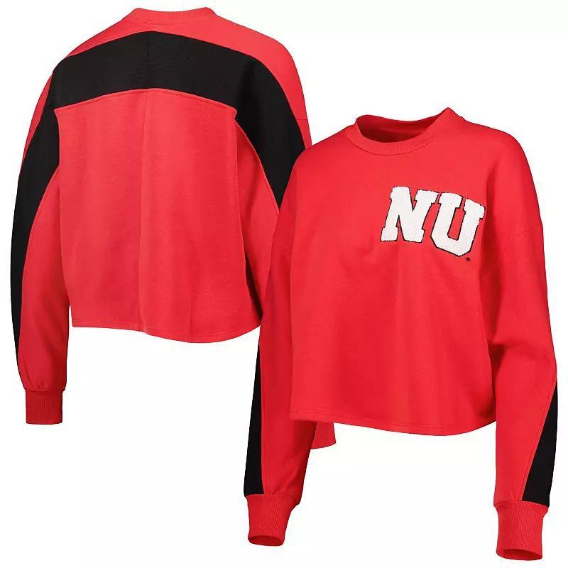 Womens Gameday Couture Scarlet Nebraska Huskers Back To Reality Colorblock Pullover Sweatshirt Product Image