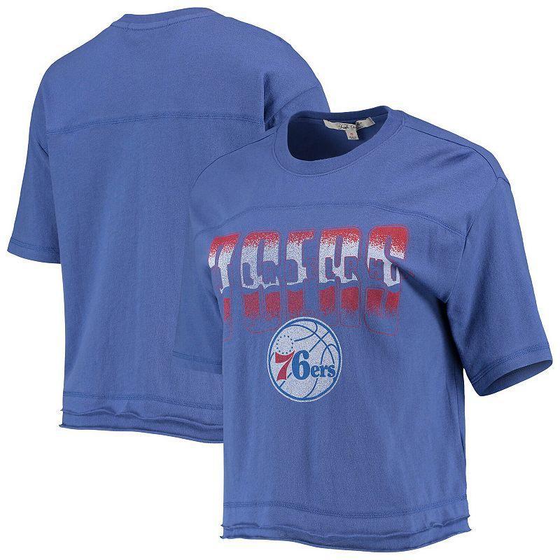 Womens Junk Food Royal Philadelphia 76ers Gradient Crop Top Product Image