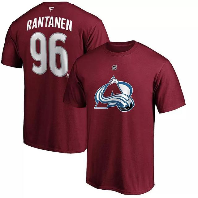 Mens Fanatics Branded Mikko Rantanen Burgundy Colorado Avalanche Team Authentic Stack Name & Number T-Shirt Product Image