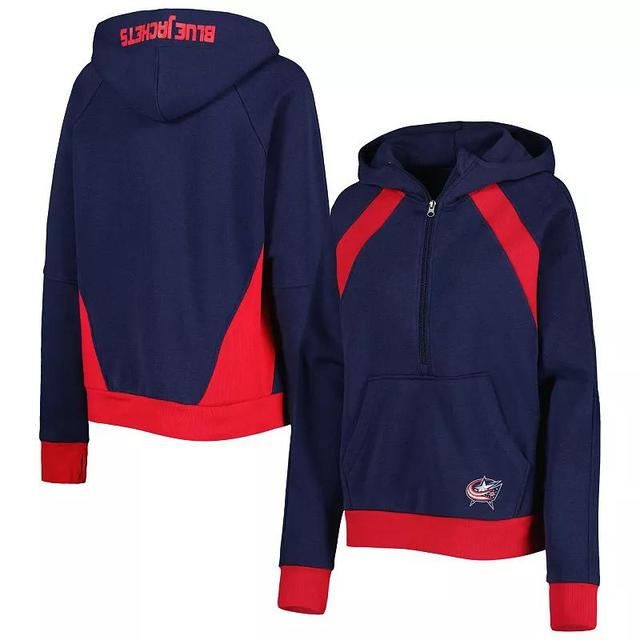 Womens Starter Columbus Blue Jackets Wishbone Half-Zip Hoodie Product Image